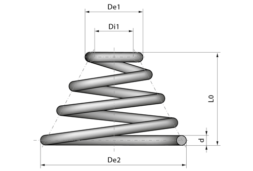 Graphic Conical Compression Springs
