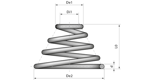 Graphic Conical Compression Springs